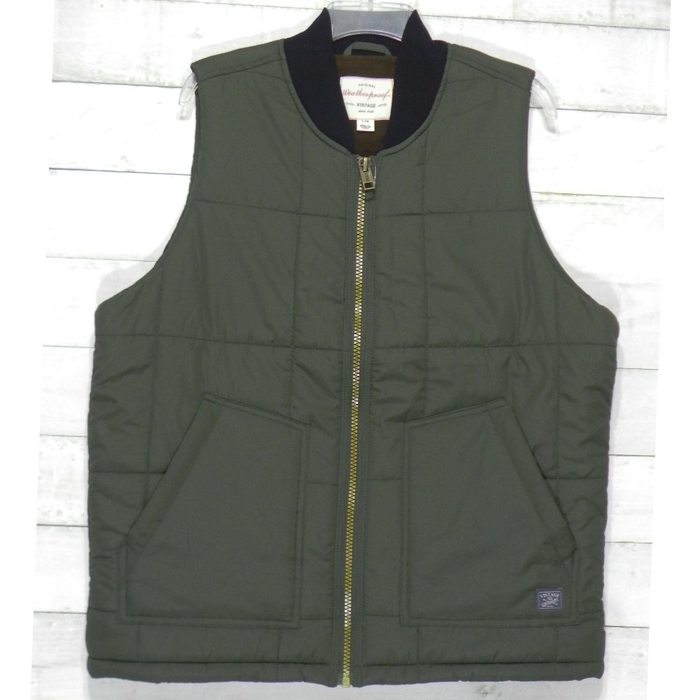 Weatherproof Vintage Mens Quilted Puffer Vest • Green • Size L • NWT